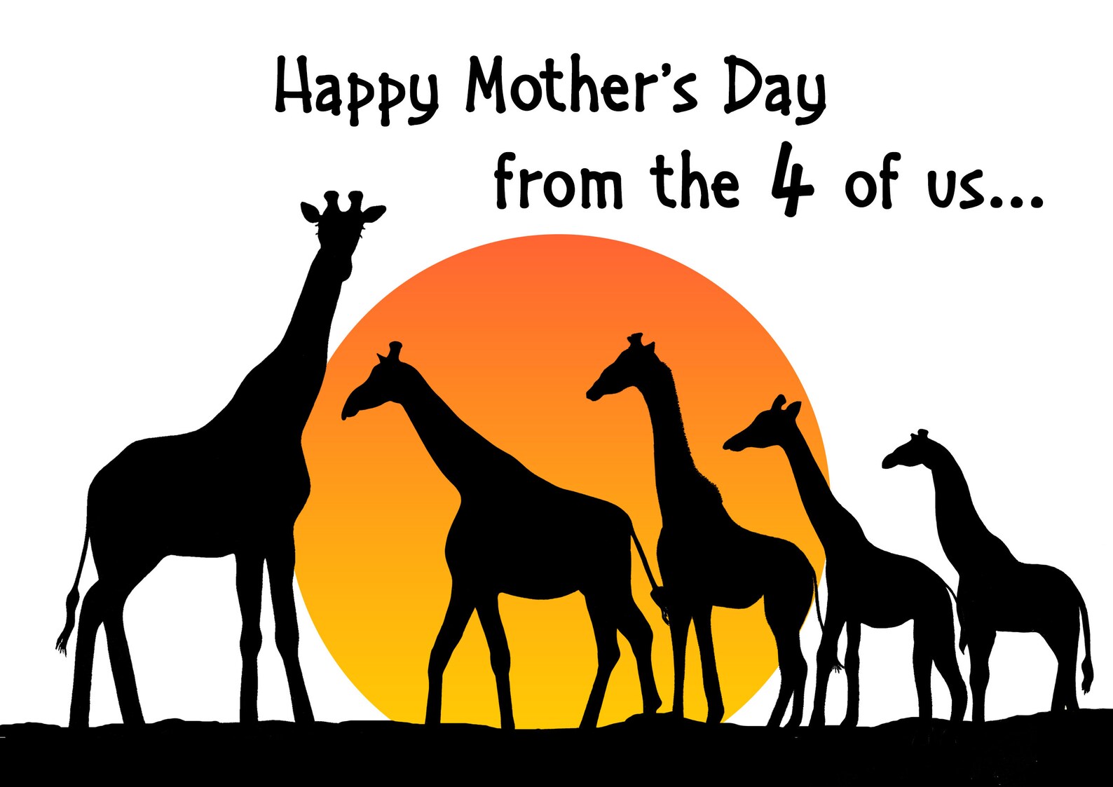 Mother's Day Card from the kids Giraffe Mother's Day | Etsy