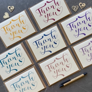 Thank You Card Set, Pack of Recycled and Sustainable Note Cards, Wedding Thank You Cards, Baby Shower Thank You Cards, Blank cards