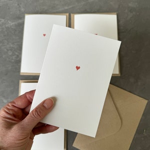 Tiny Love Heart Note Cards, Blank Cards, Small Card, Pack of cards, Multipack, Fully recycled sustainable materials image 3