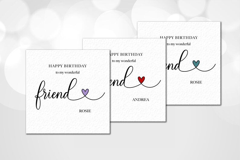 Personalised Friend Birthday Card / Customised Friend Birthday | Etsy