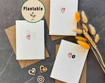 Plantable Pet Loss Card, Bereavement for death of pet card,  Sympathy Seed Card, Dog Loss, Cat Loss