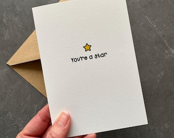 Star Note Cards, Congratulations, Thank You, Well Done, Blank Cards, Small Card, Pack of cards, Multipack, recycled sustainable materials