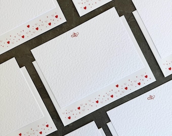 Love Heart Note Cards, Set of Notecards, Wedding Vows, Wedding thanks, Date Night, Thank You Note, Love Note