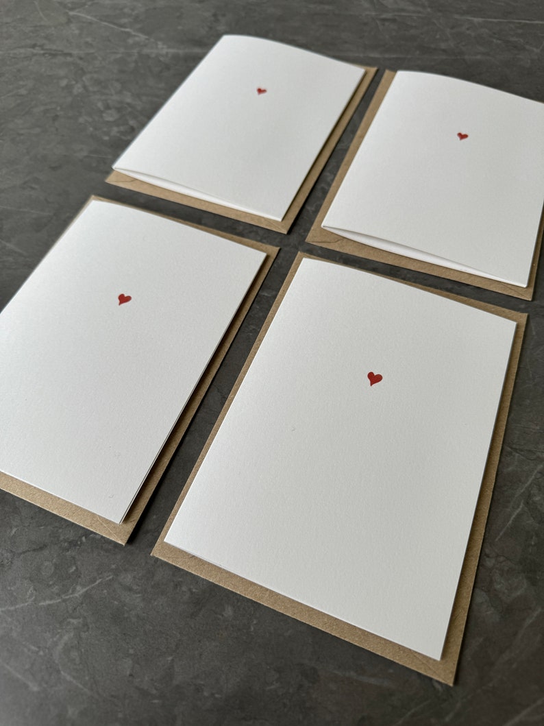 Tiny Love Heart Note Cards, Blank Cards, Small Card, Pack of cards, Multipack, Fully recycled sustainable materials image 5