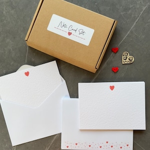 Love Heart Note Cards, Set of Notecards, Wedding Vows, Valentine Notes, Date Night, Thank You Note image 2