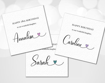Personalised Daughter Birthday Card, Customised Daughter Birthday card, Special Daughter Birthday Card