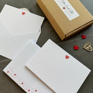 Love Heart Note Cards, Set of Notecards, Wedding Vows, Valentine Notes, Date Night, Thank You Note image 3
