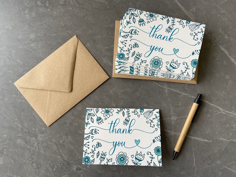 Thank You Note Cards / Recycled Note Cards / Blank Cards Etsy