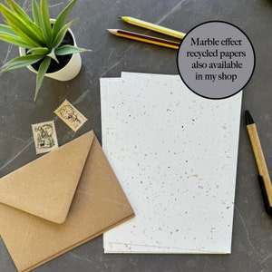 Marble effect writing paper made with coffee waste and other recycled materials
