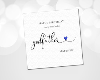 Personalised Godfather Birthday Card, Customised Godfather Birthday card