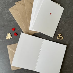 Tiny Love Heart Note Cards, Blank Cards, Small Card, Pack of cards, Multipack, Fully recycled sustainable materials image 4