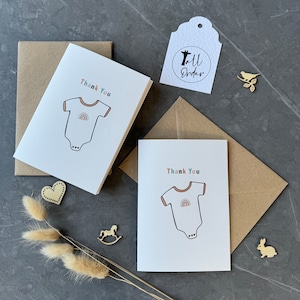 Thank You Cards Set for Baby Shower and New Baby Gifts, Note card for baby gifts, Gender Neutral, First birthday thanks, Blank cards
