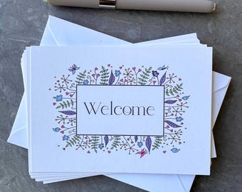 Welcome cards for Bed and Breakfast, Airbnb Welcome, Rental Cottage Arrival Card, Card for Guests at B&B