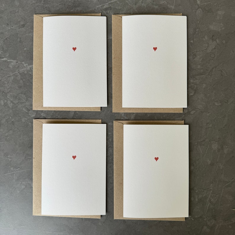Tiny Love Heart Note Cards, Blank Cards, Small Card, Pack of cards, Multipack, Fully recycled sustainable materials image 2