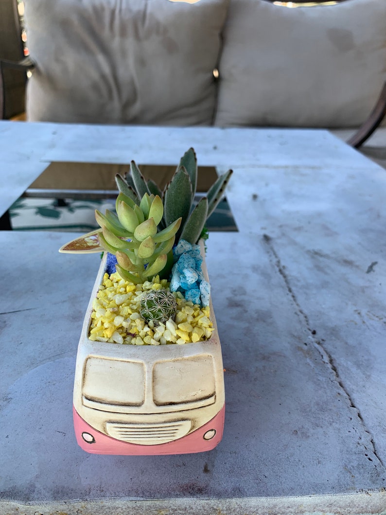 Live Simply VW planter Hippie Van Succulents planter Etsy