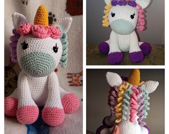 Padrão detalhado de unicórnio arco-íris.