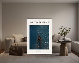 Positive Affirmation Poster, Growth Mindset, Affirmation Wall Art, Printable Art, Motivational Home Decor, Preppy Room Decor, Modern Decor
