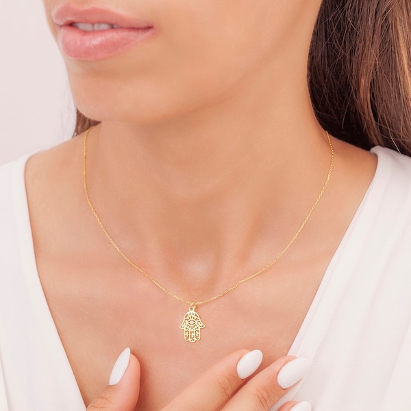 Collier en argent sterling 925K de Hamsa, cadeaux significatifs, collier de la main de Fatima, collier significatif Porte-bonheur, pendentif