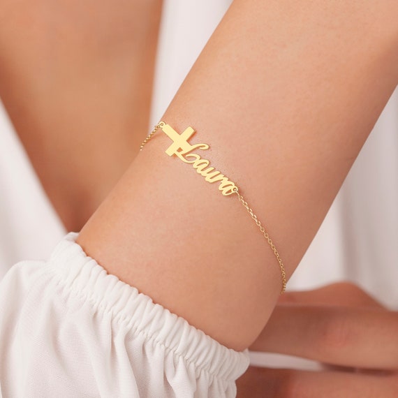 Personalized clearance cross bracelet