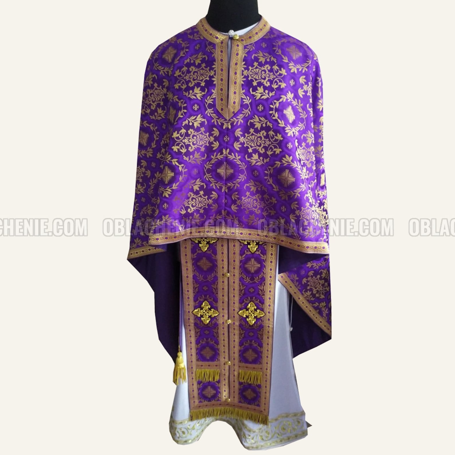 Purple Orthodox Priest Vestments. Nonetallic Brocade. Ecclesiastical ...