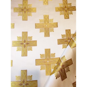 Metallic Greek brocade. 145 cm width