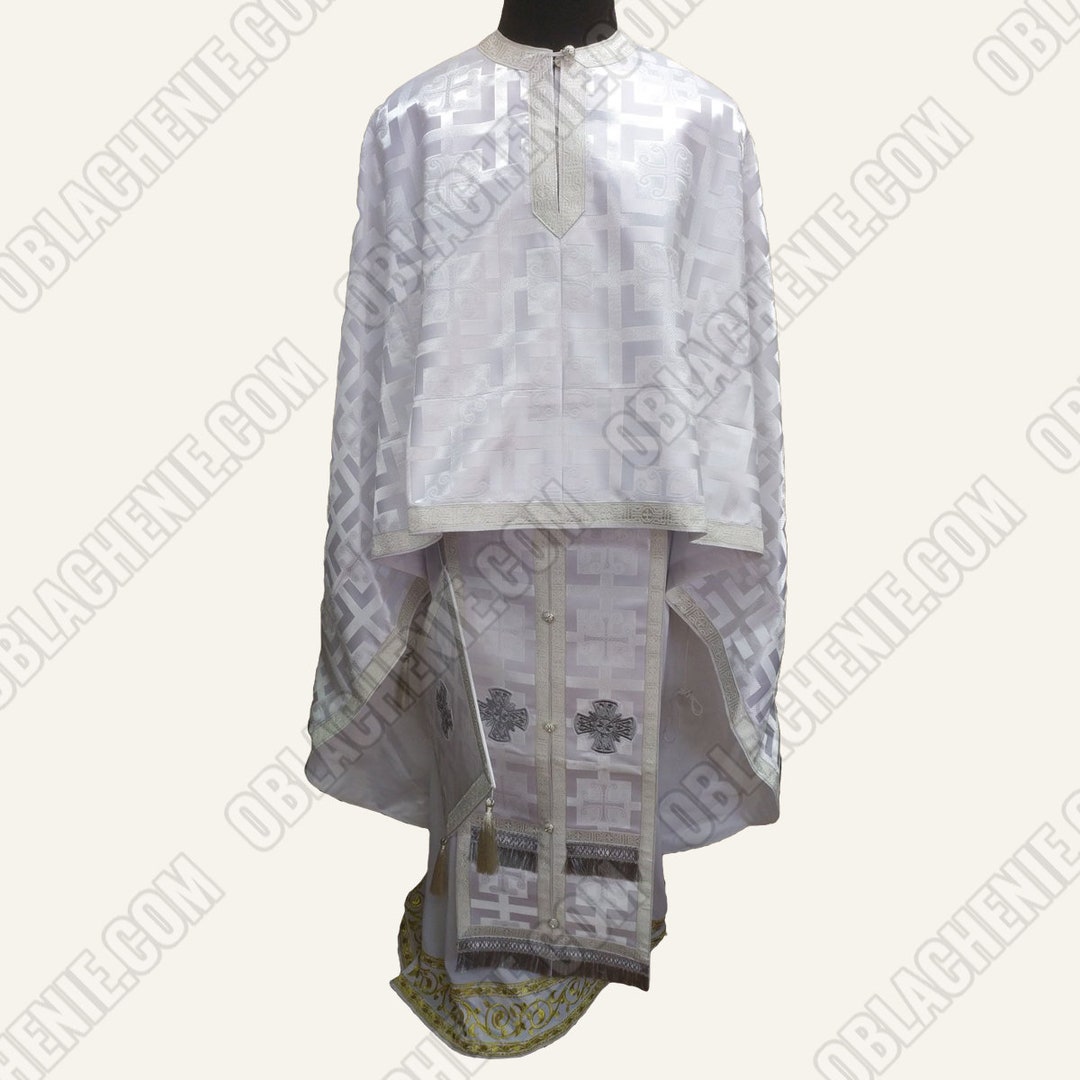 White Orthodox Priest Vestments. Lightweight Liturgical Vestments ...