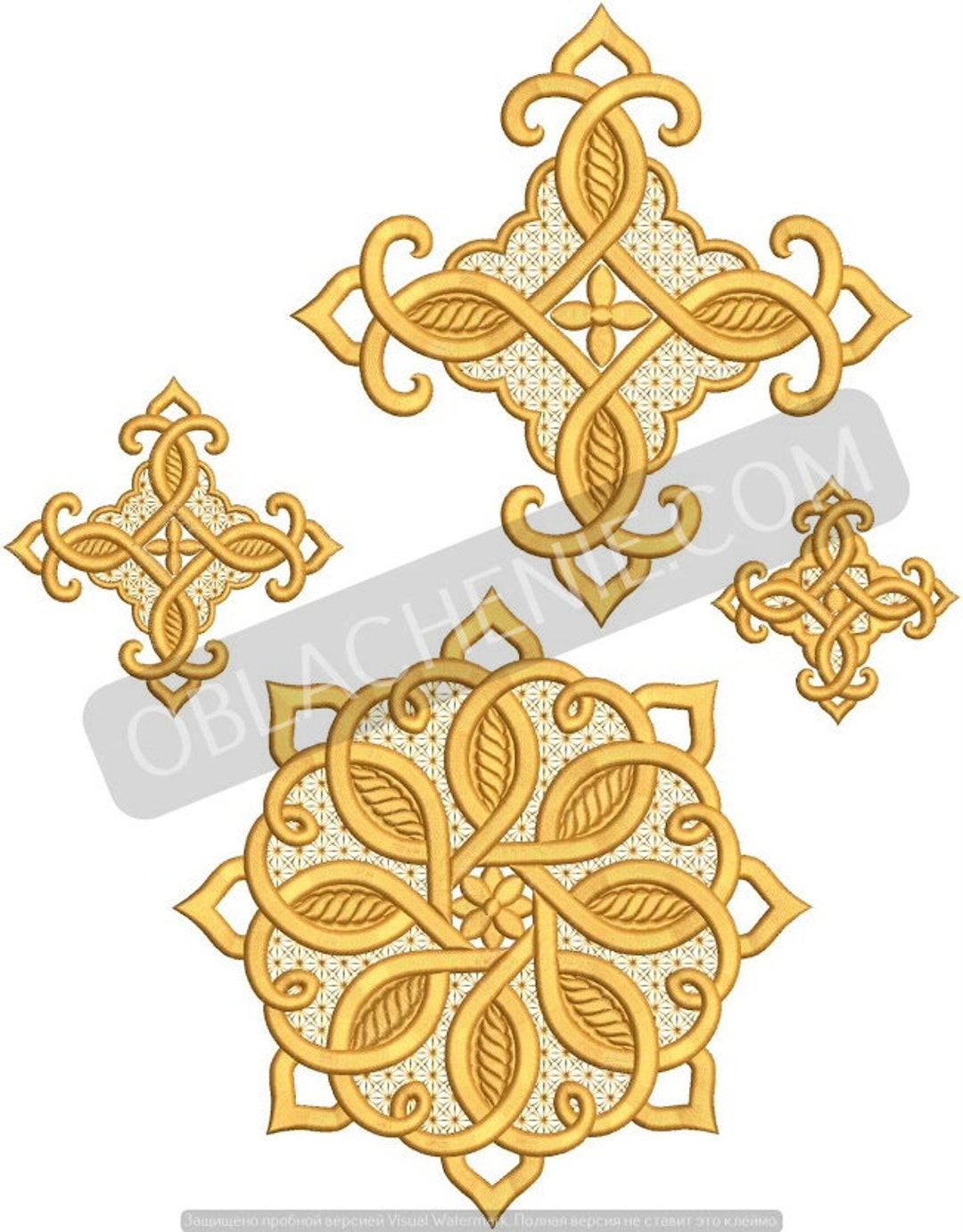 Liturgical Cross Applique. Machine Embroidery. Vestment Crosses. Priest ...
