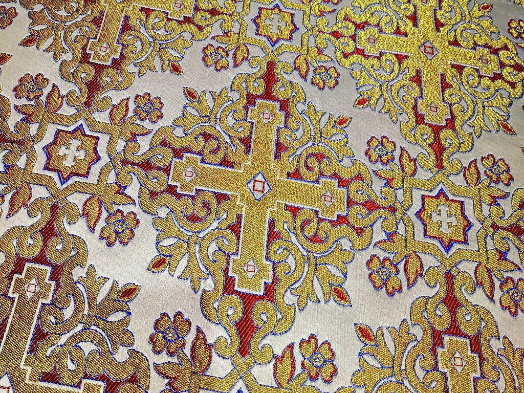 Church fabric. Metallic brocade. Liturrgical fabric for clergy Etsy