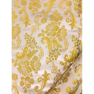 Metallic Greek brocade. 145 cm width. Floral fabric