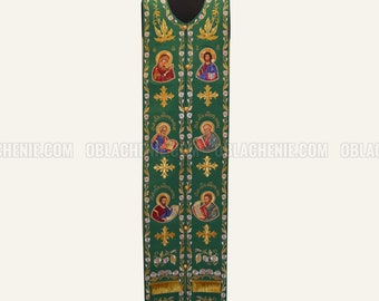 Green Epitrachelion Stole e polsini