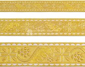 Greek gallon. Church galoon 2.5cm (1 quot ) 4 cm (1,57 quot ) 6 cm (2,36 quot ) ribbon for vestments. Vestment border trim. Jacquard liturgical gallon