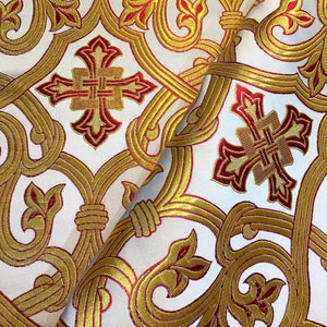 Metallic Greek brocade. 145 cm width