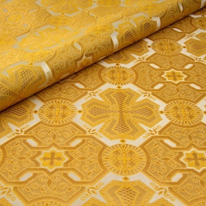 Liturgical fabric for sewing vestments. Various colors are available. Metal brocade. Non-metallic church cloth. Ecclesiastical apparel