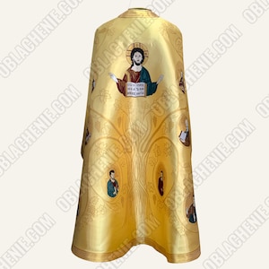 Exclusive lightweight coupon orthodox vestments. Liturgical vestments. Clergy vestments. Gold lightweight priest robe. Clerical vestment