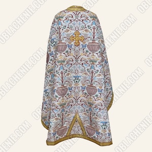 Greek style orthodox priest vestments. Metallic brocade. Greek style church vestments. Clerical vestment. Priest robe. Clergy vestment
