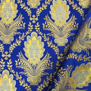 Metallic Greek brocade. 145 cm width. Floral fabric