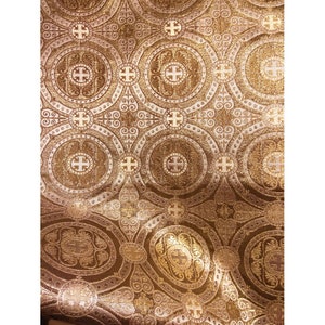 Metallic Greek brocade. 145 cm width