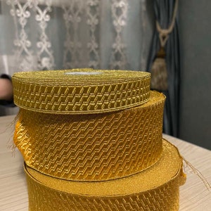 20 meters roll Gold metallic gallon. Indian trim. Church galoon 2.5cm (1&quot;) 4 cm (1,57&quot;) 6 cm (2,36&quot;) ribbon