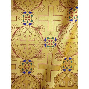 Metallic Greek brocade. 145 cm width