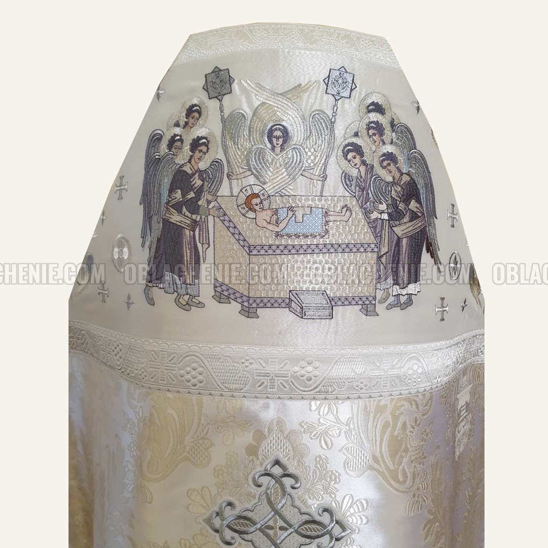 White Orthodox Vestment. Machine Embroidery. Icon Applique ...