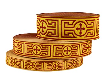 Church galoon 2.5cm (1") 4 cm (1,58") 5 cm (2") ribbon -  Liturgical trim. Gallon for vestments.  Order from 20 meters