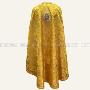 Greek style orthodox priest vestments. Gold nonmetallic brocade. Greek style church vestments. Clerical vestment. Priest robe
