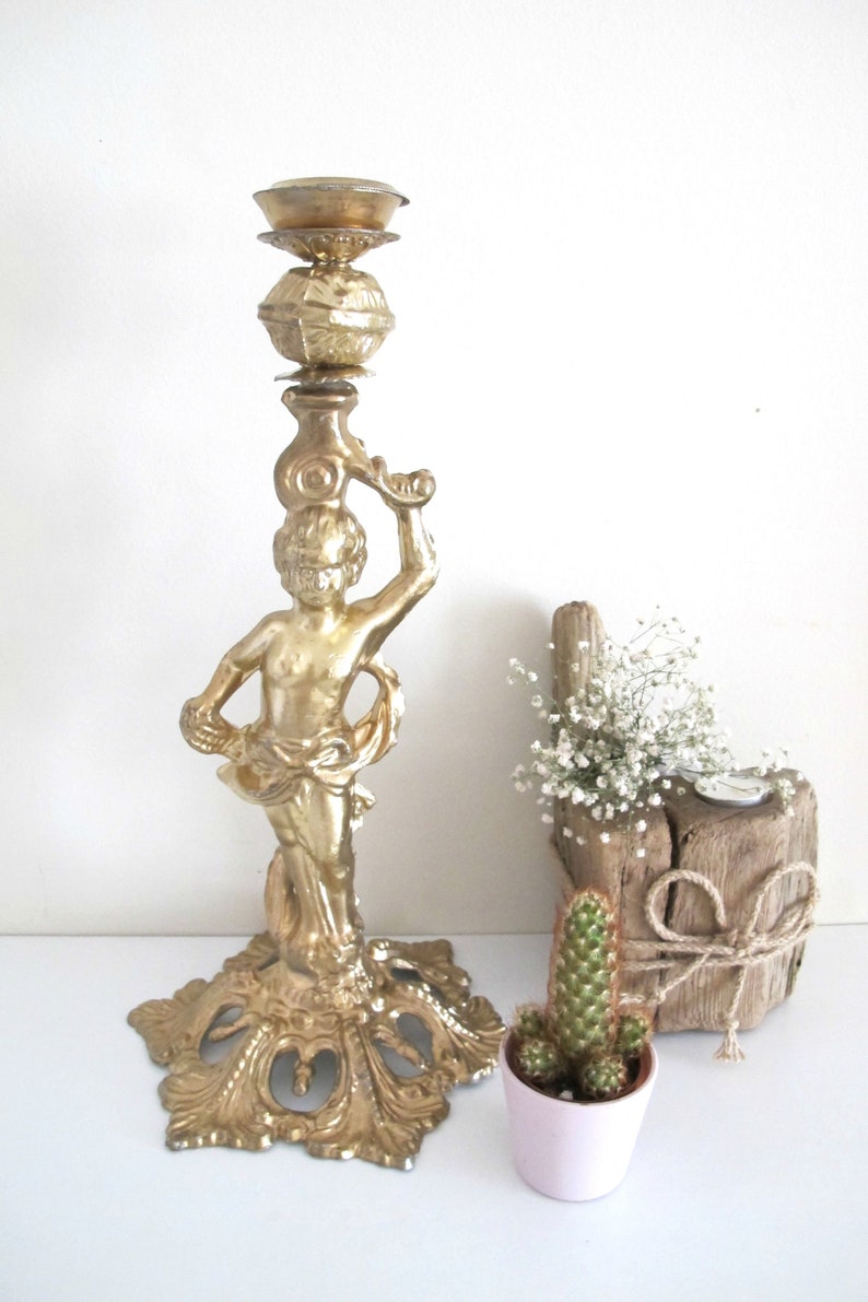 Large Beautiful Vintage Bohemian Candle Holder 16 Tall Etsy