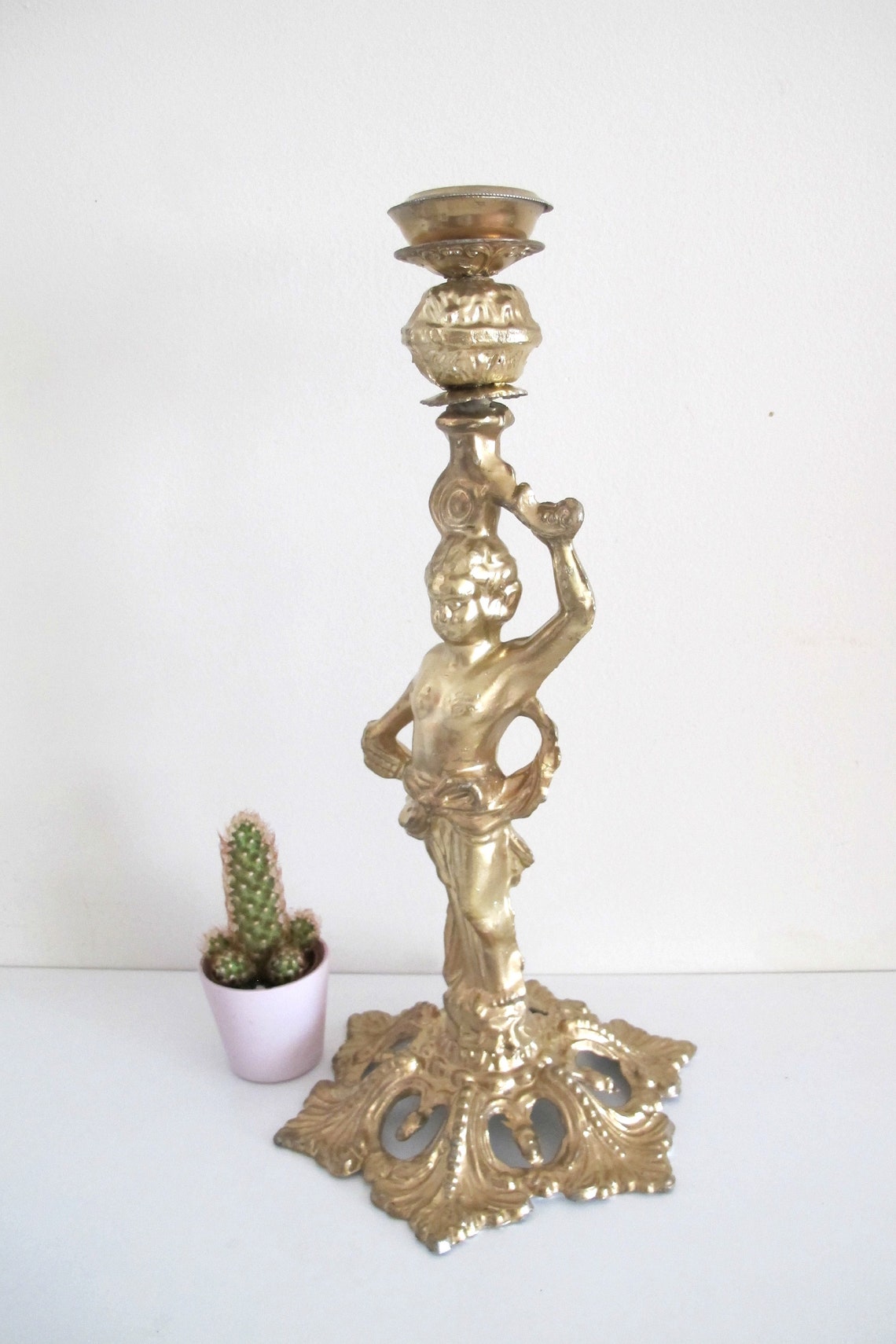 Large Beautiful Vintage Bohemian Candle Holder 16 Tall Etsy