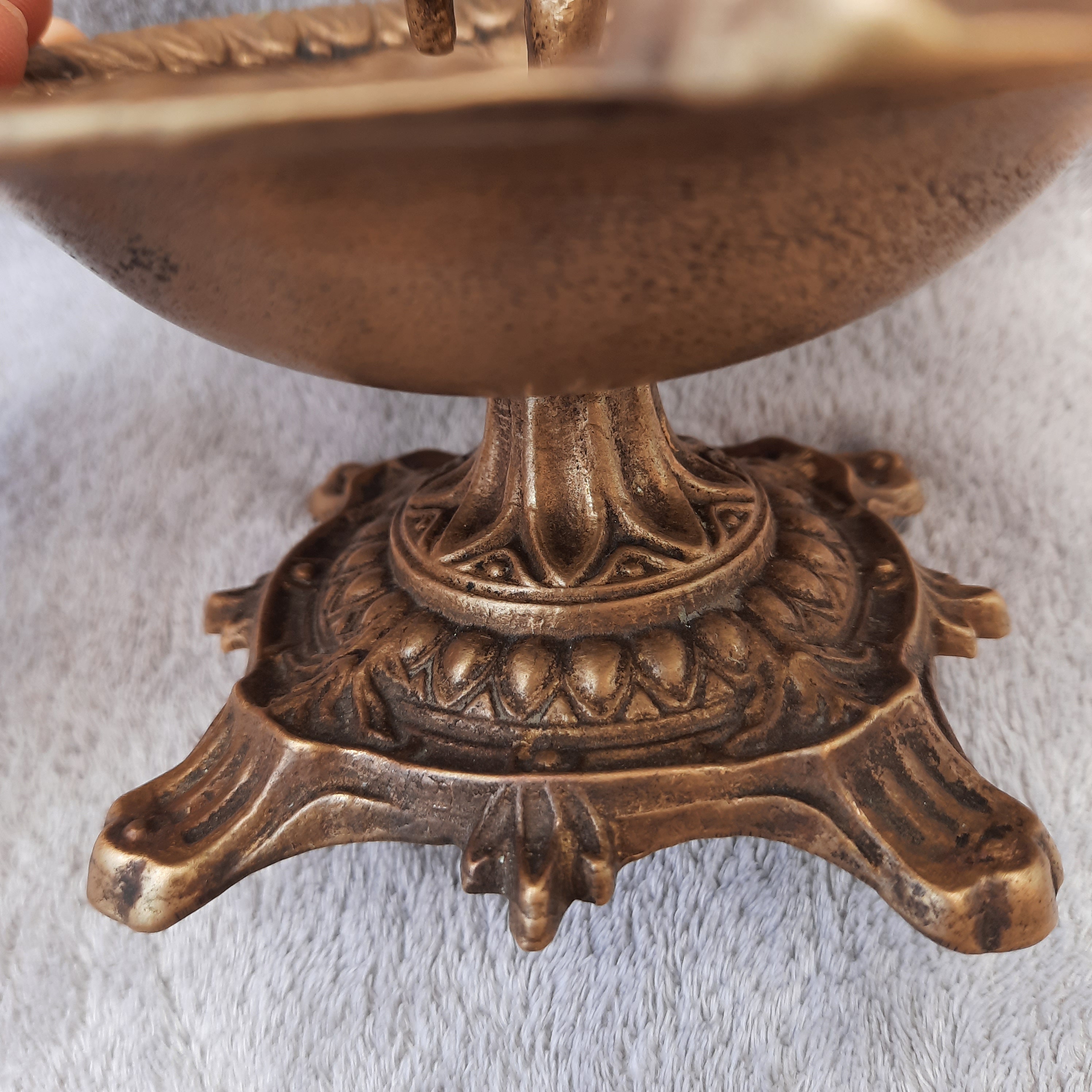 Old vintage Italian Ashtray with boy / Chunky Brass ashtray Etsy