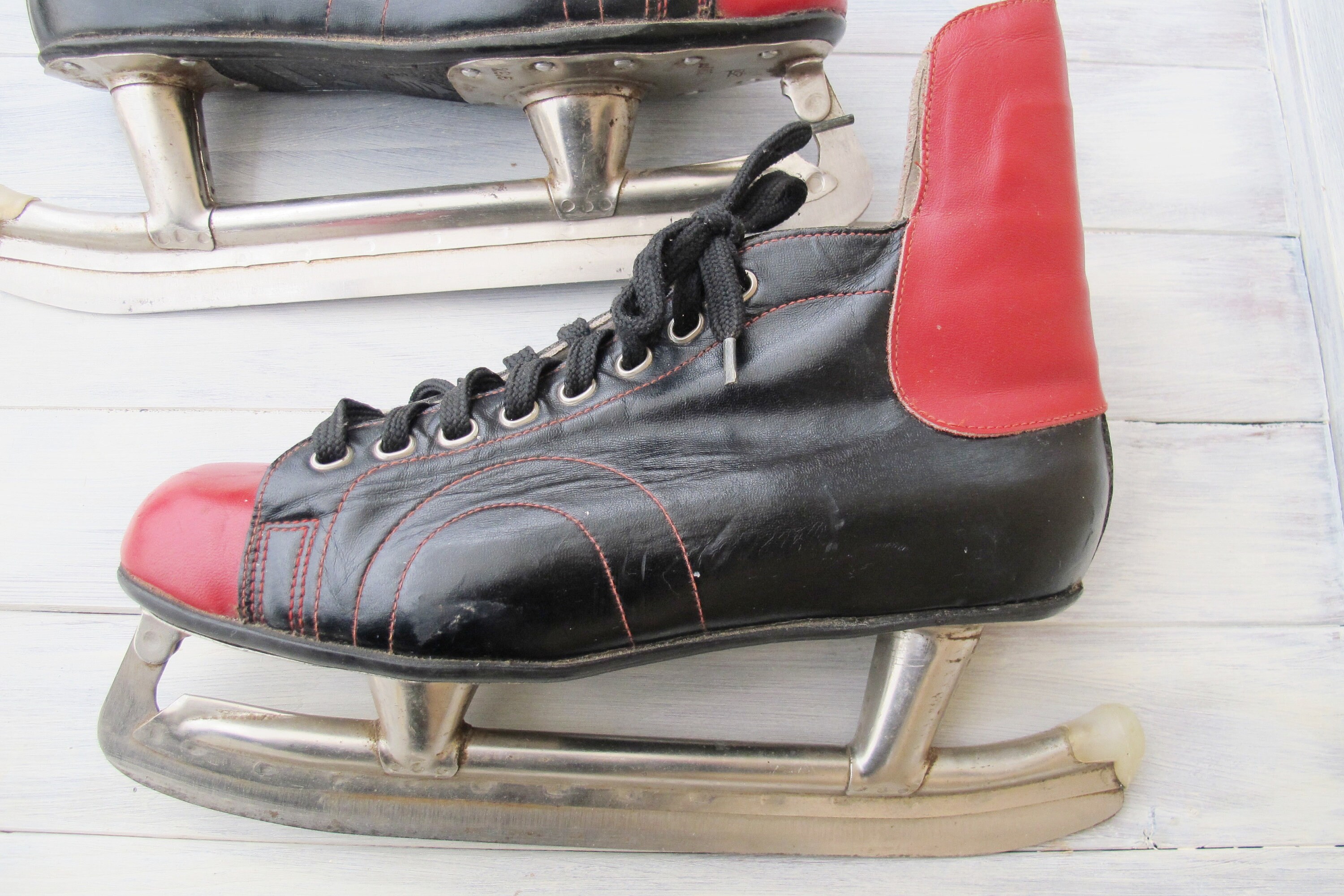 Never Used Old Vintage Retro USSR Iceskates / Leather Hockey Etsy UK