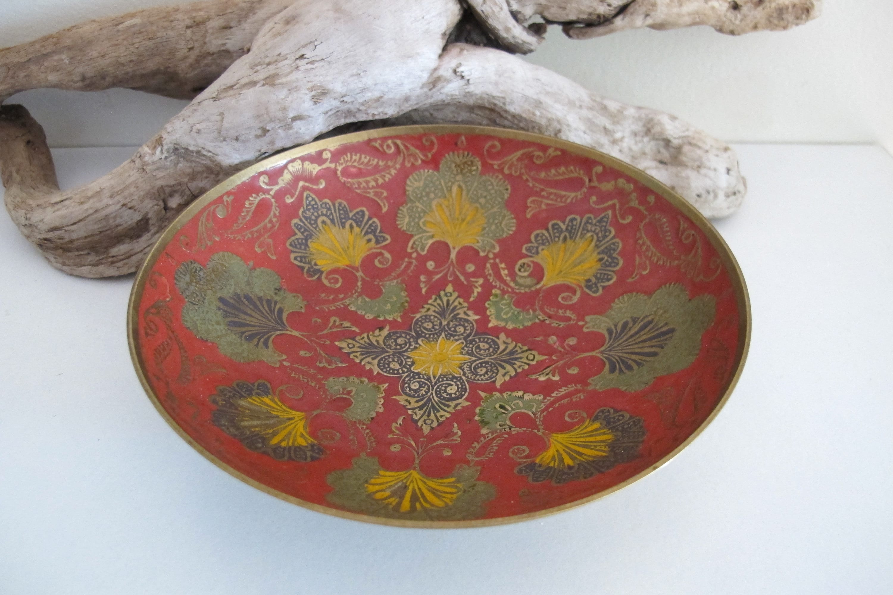 Vintage Brass Decorative Plate 5.6 Diameter / Home Etsy UK