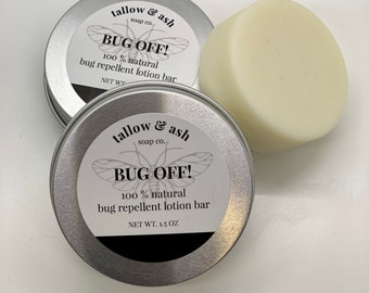 Bug off!  100% natural bug repellent lotion bar