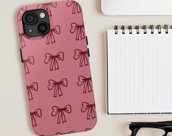 Funda para teléfono con lazo dibujado a mano / Funda para iPhone con soporte / Funda resistente para teléfono