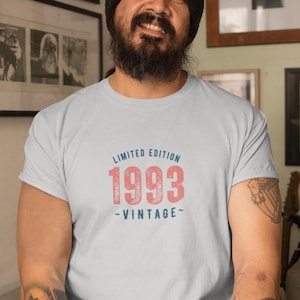 Camiseta vintage con año de nacimiento, camiseta unisex con colores cómodos, camiseta personalizada, camiseta retro con año, camiseta de cumpleaños personalizada, camiseta retro de cumpleaños